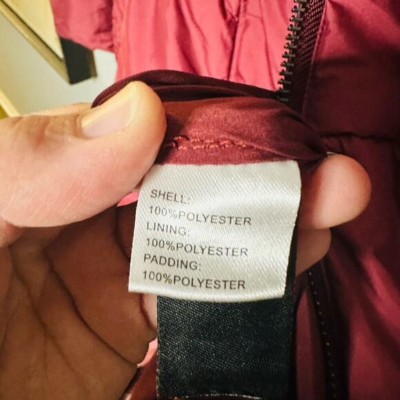 Busayo Collective Ombré Wine Pink Purple Parka Puffer Trench Jacket size XS - Picture 13 of 15